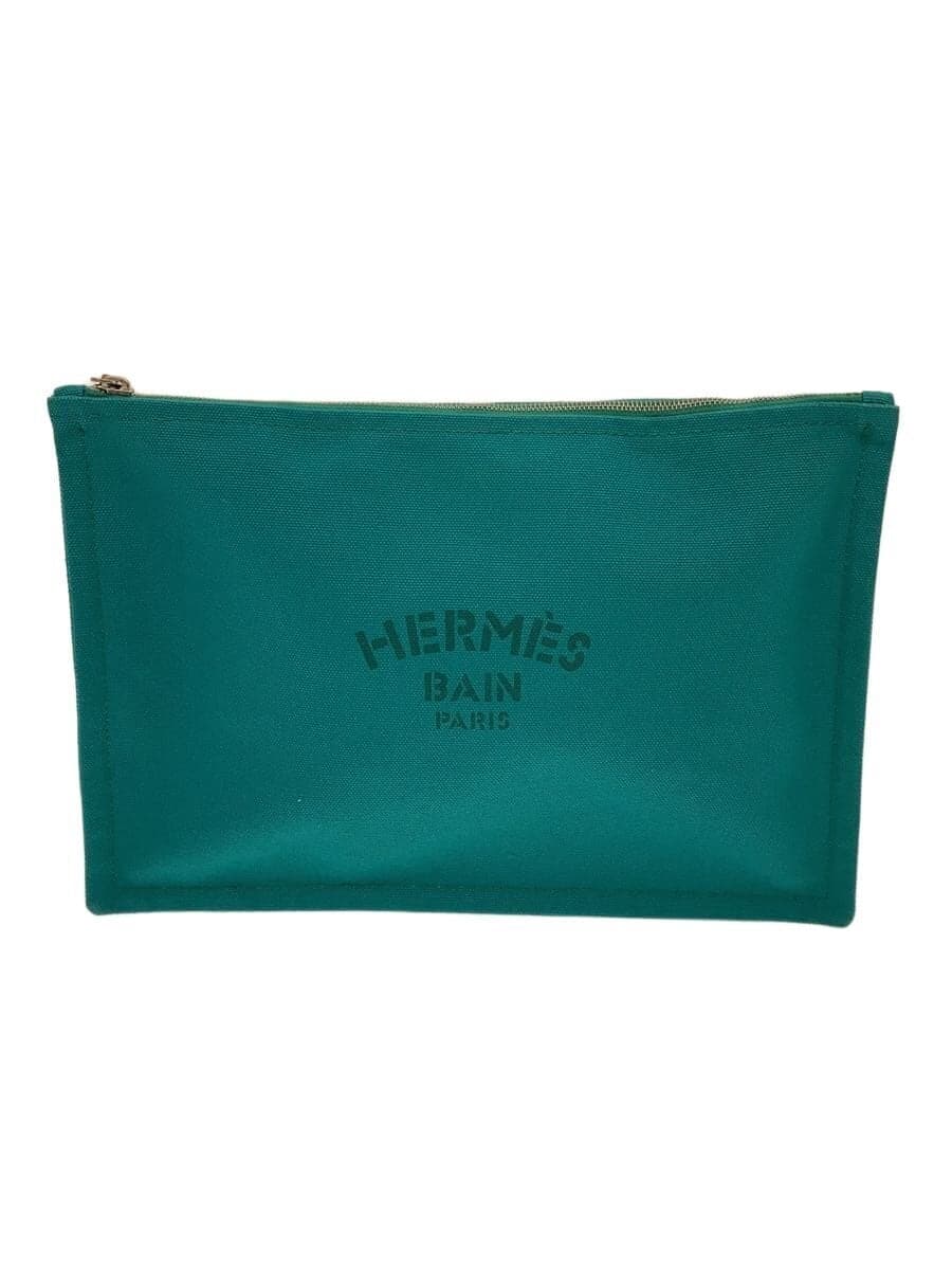 HERMES Pouch Canvas GRN Yaching