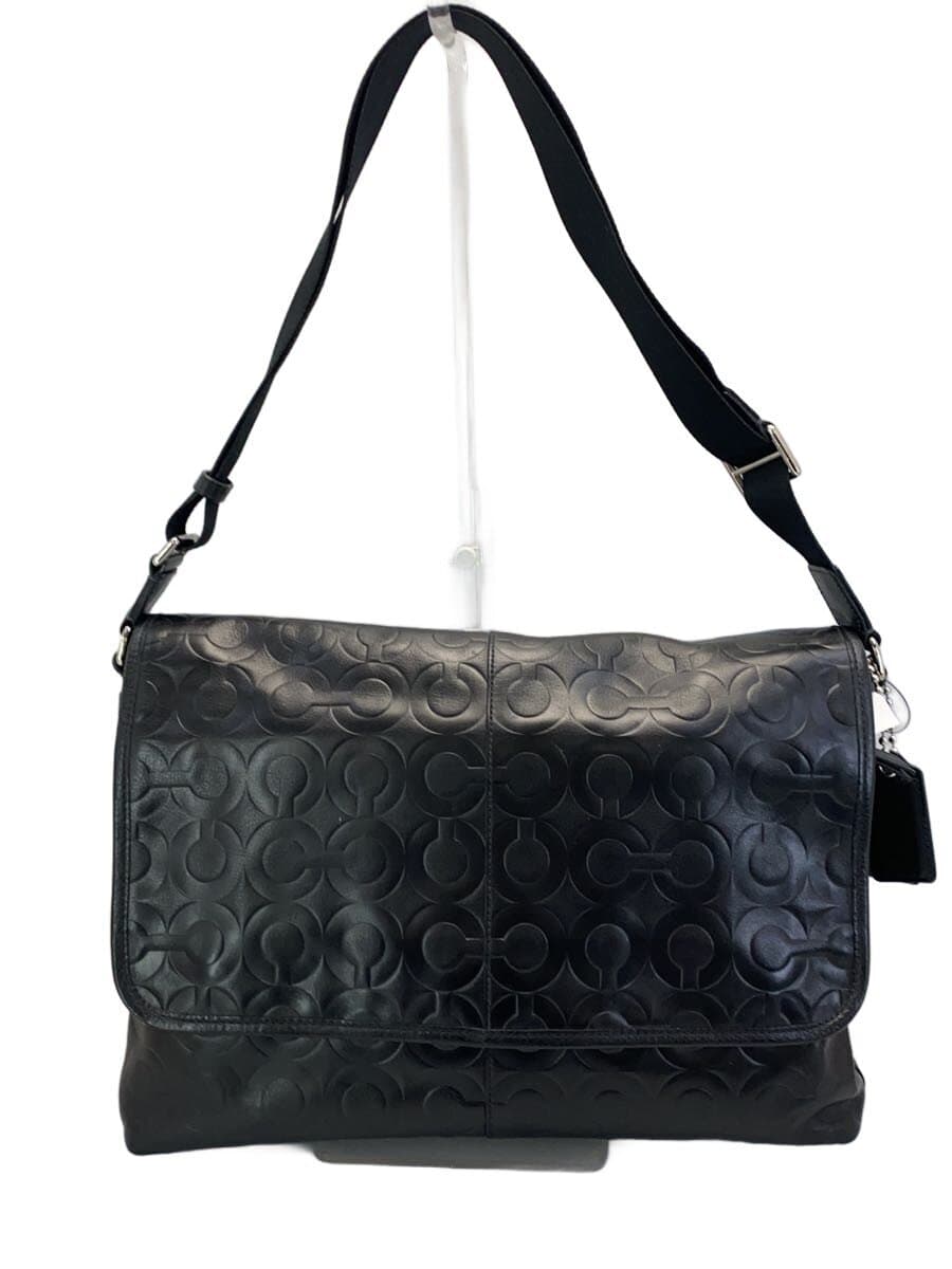 COACH Shoulder Bag Leather BLK 70250
