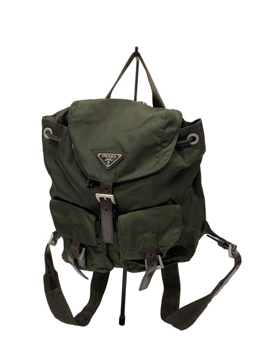 PRADA Backpack Nylon KHK Solid