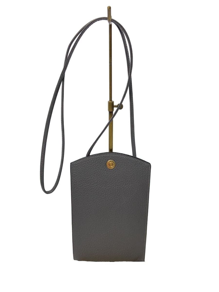 Cisei1260 LD MINI SACOCHE Shoulder Bag Leather Gray Solid Color