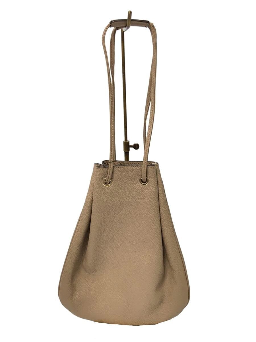 Cisei200 LD Drawstring Bag Shoulder Bag Leather Beige