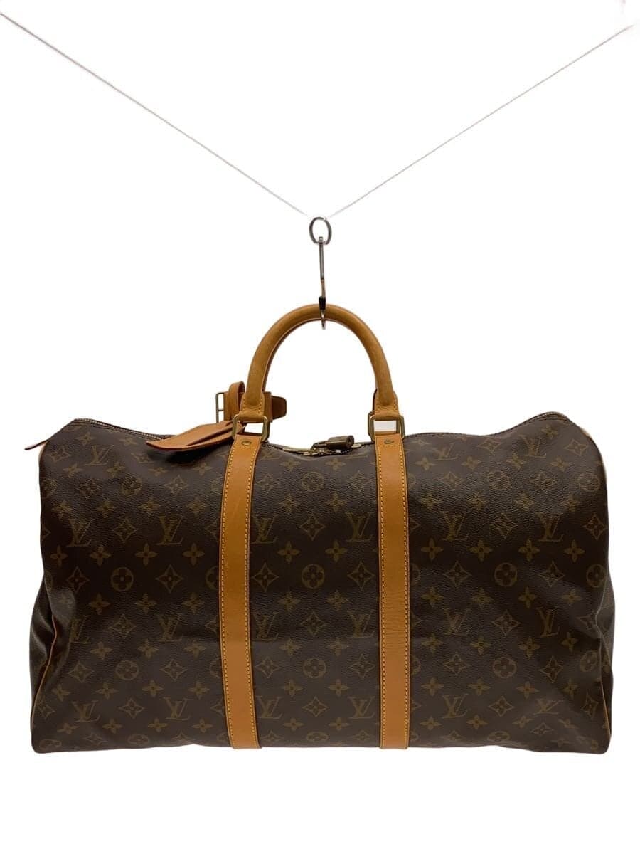 LOUIS VUITTON Keepall 50_Monogram Canvas PVC BRW