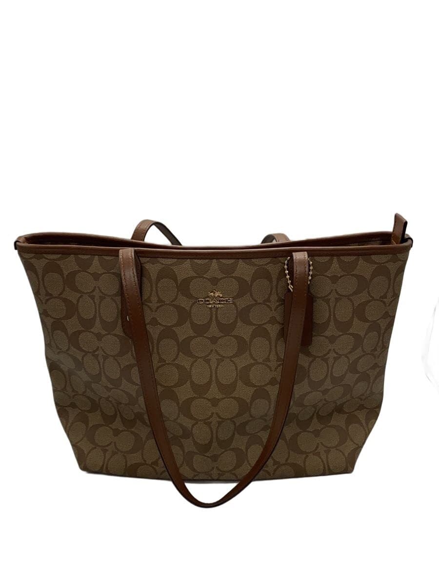 COACH Shoulder Bag Leather BRW All Over Pattern F58292