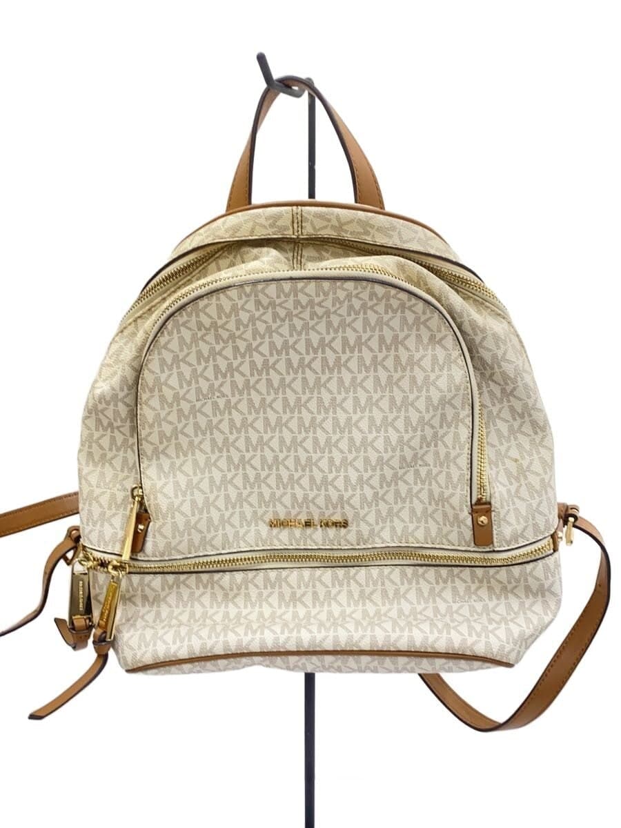 MICHAEL KORS Backpack WHT All Over Pattern av-1911 Yellowing