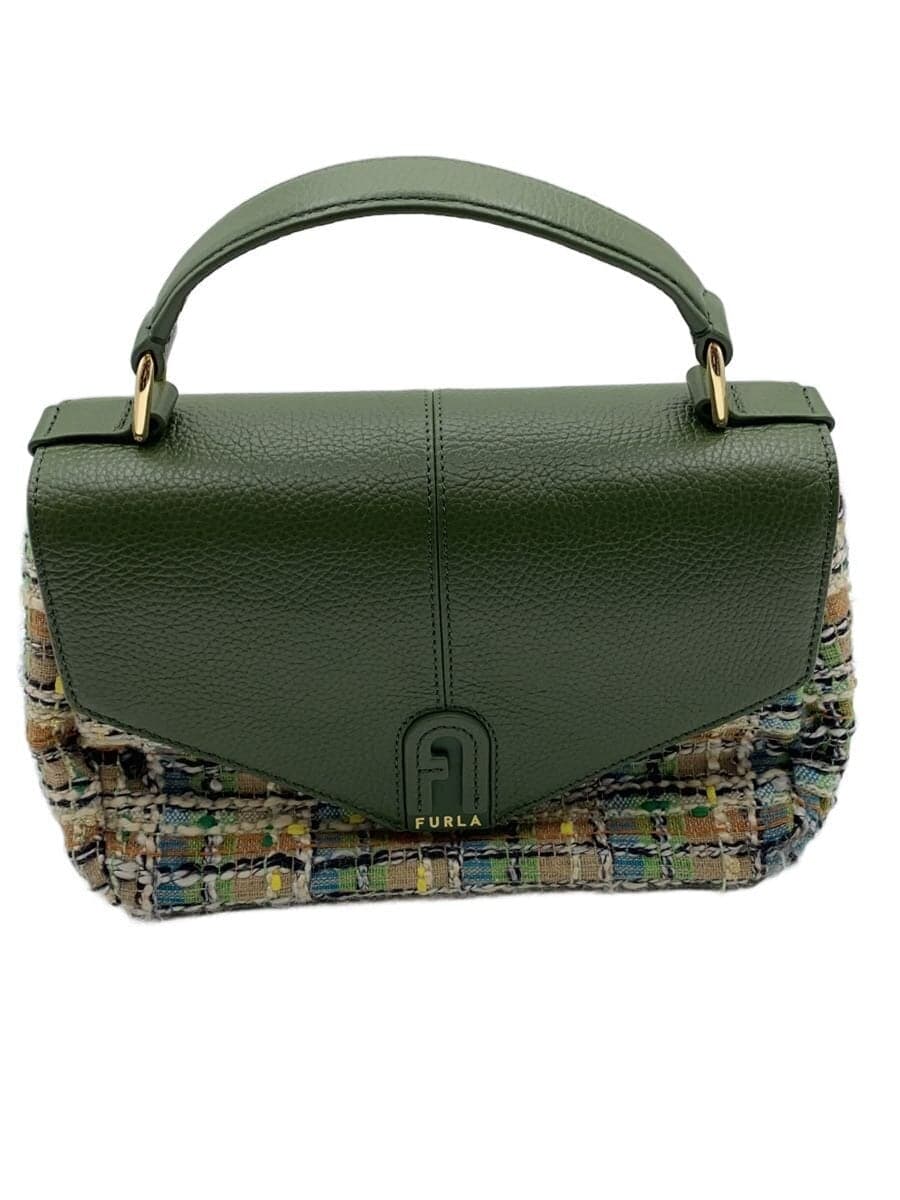 FURLA Handbag Tweed Green Check