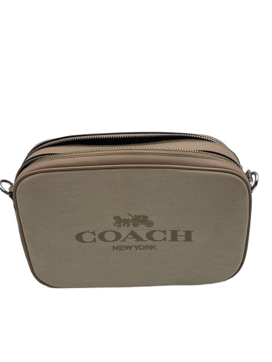 COACH Camera Bag Canvas BEG Solid Color