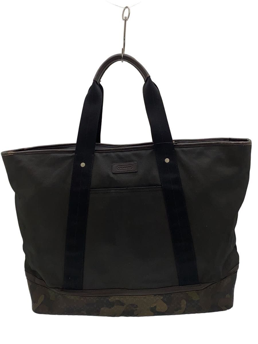 COACH Tote Bag Nylon Black Camouflage F70832
