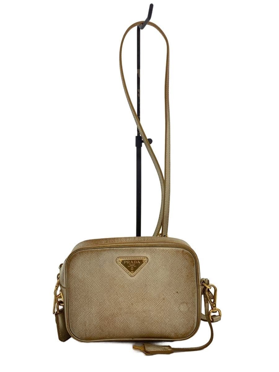 PRADA shoulder bag leather BEG