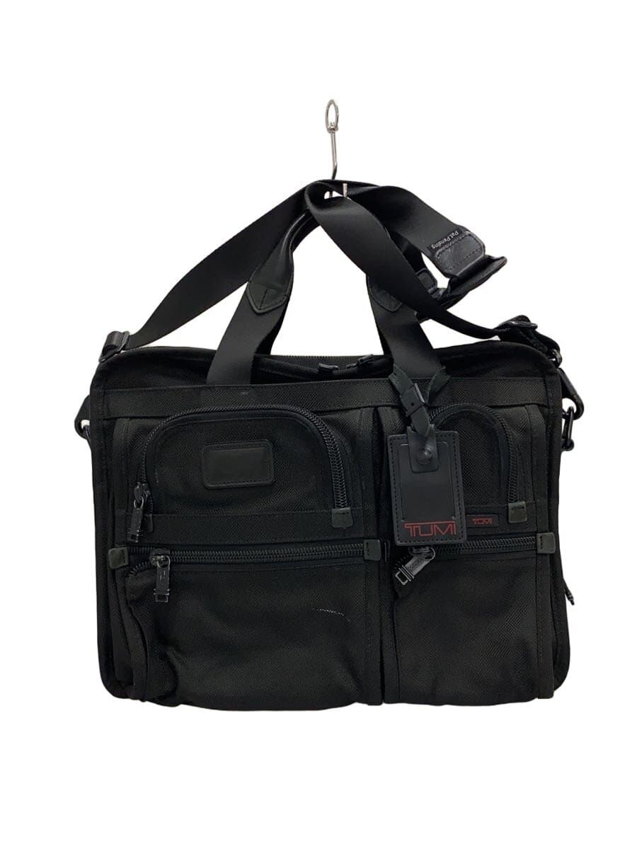 TUMI Briefcase Canvas Black Solid Color