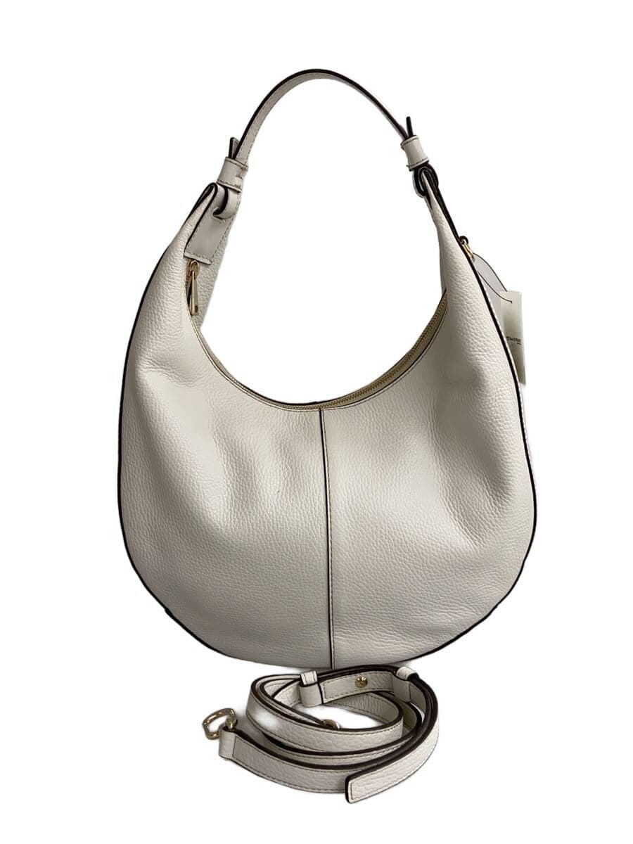FURLA Tote Bag Leather White Solid Color WB00873