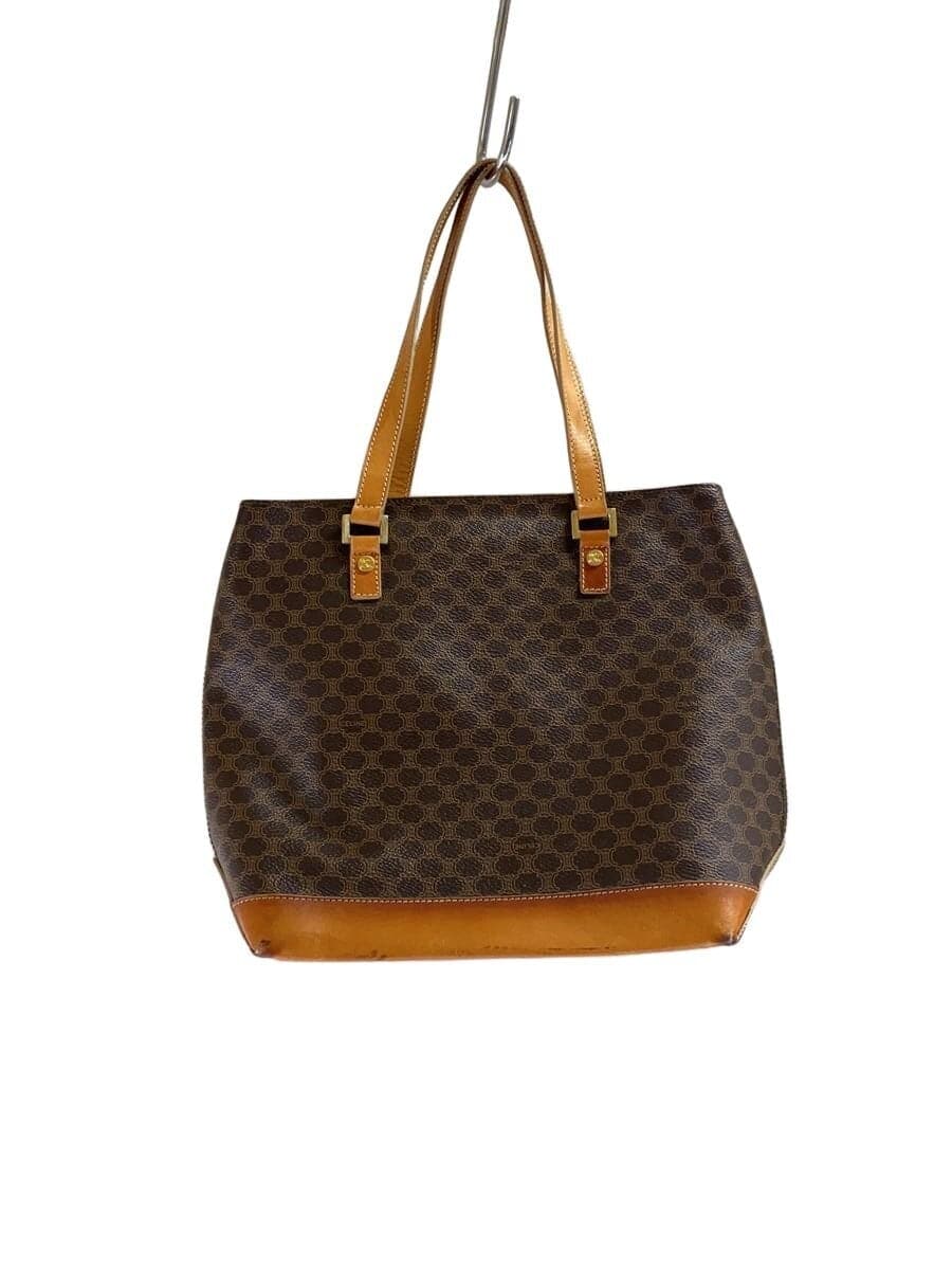 CELINE tote bag leather BRW all-over pattern CE00 13 Macadam pattern