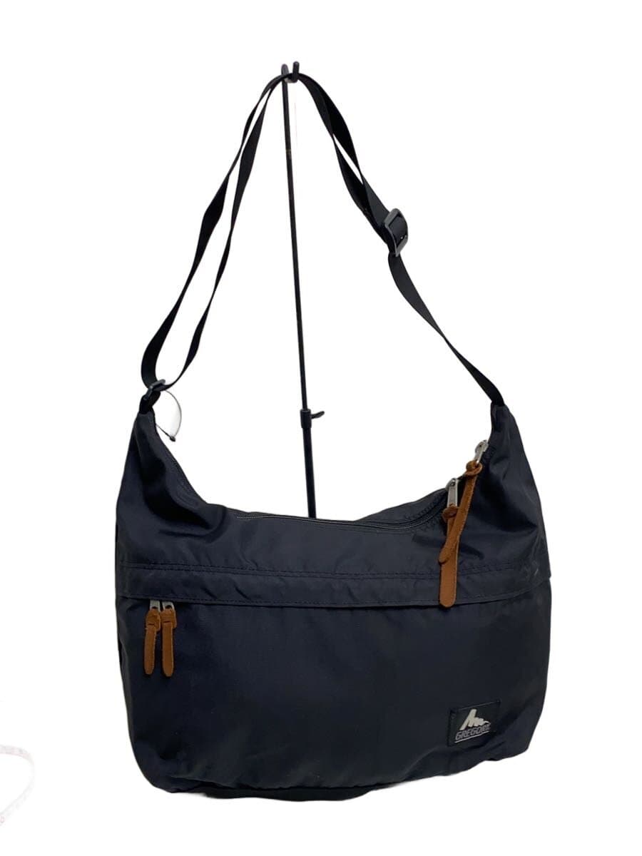 GREGORY Shoulder Bag Nylon BLK Plain Silver Tag Satchel M