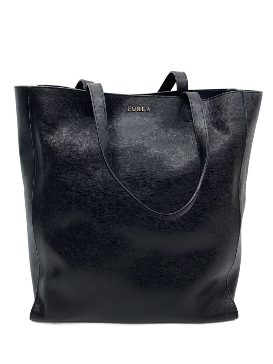 FURLA Tote Bag Leather BLK Solid