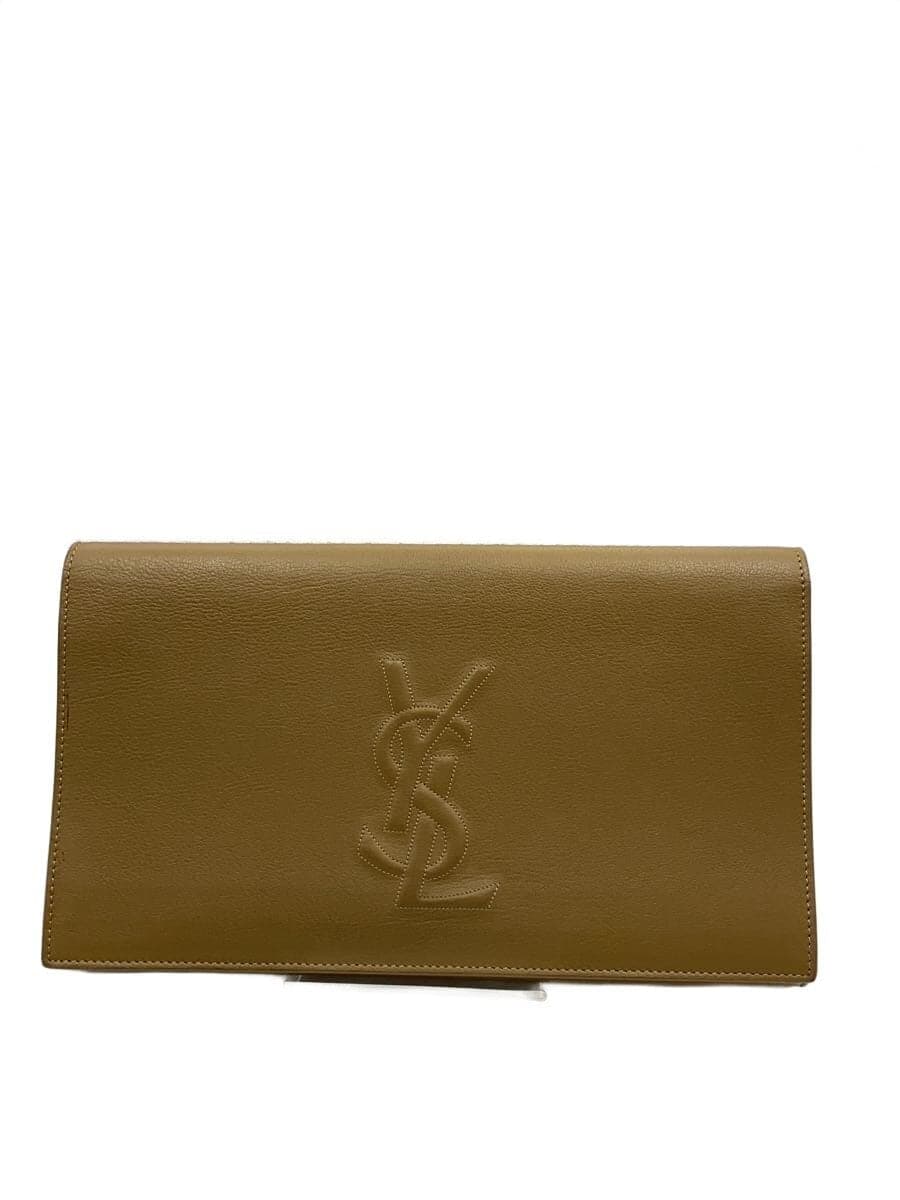 YVES SAINT LAURENT Clutch Bag Leather BEG Solid