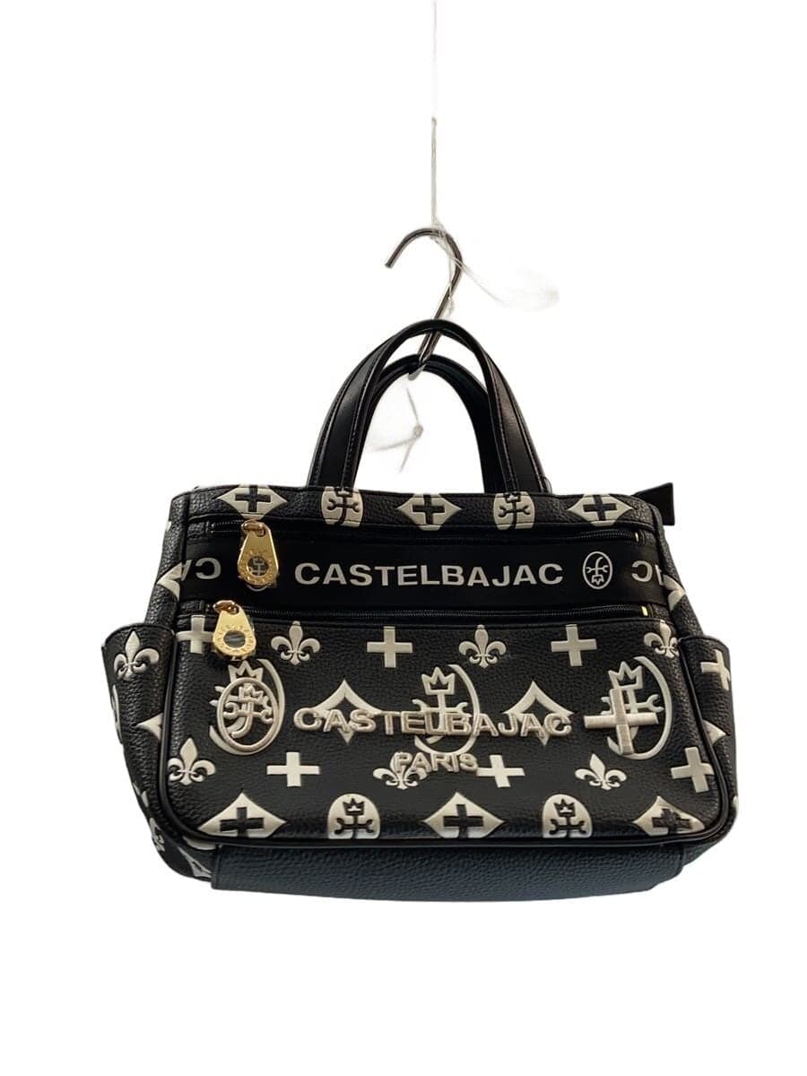 CASTELBAJAC tote bag fake leather BLK all-over pattern