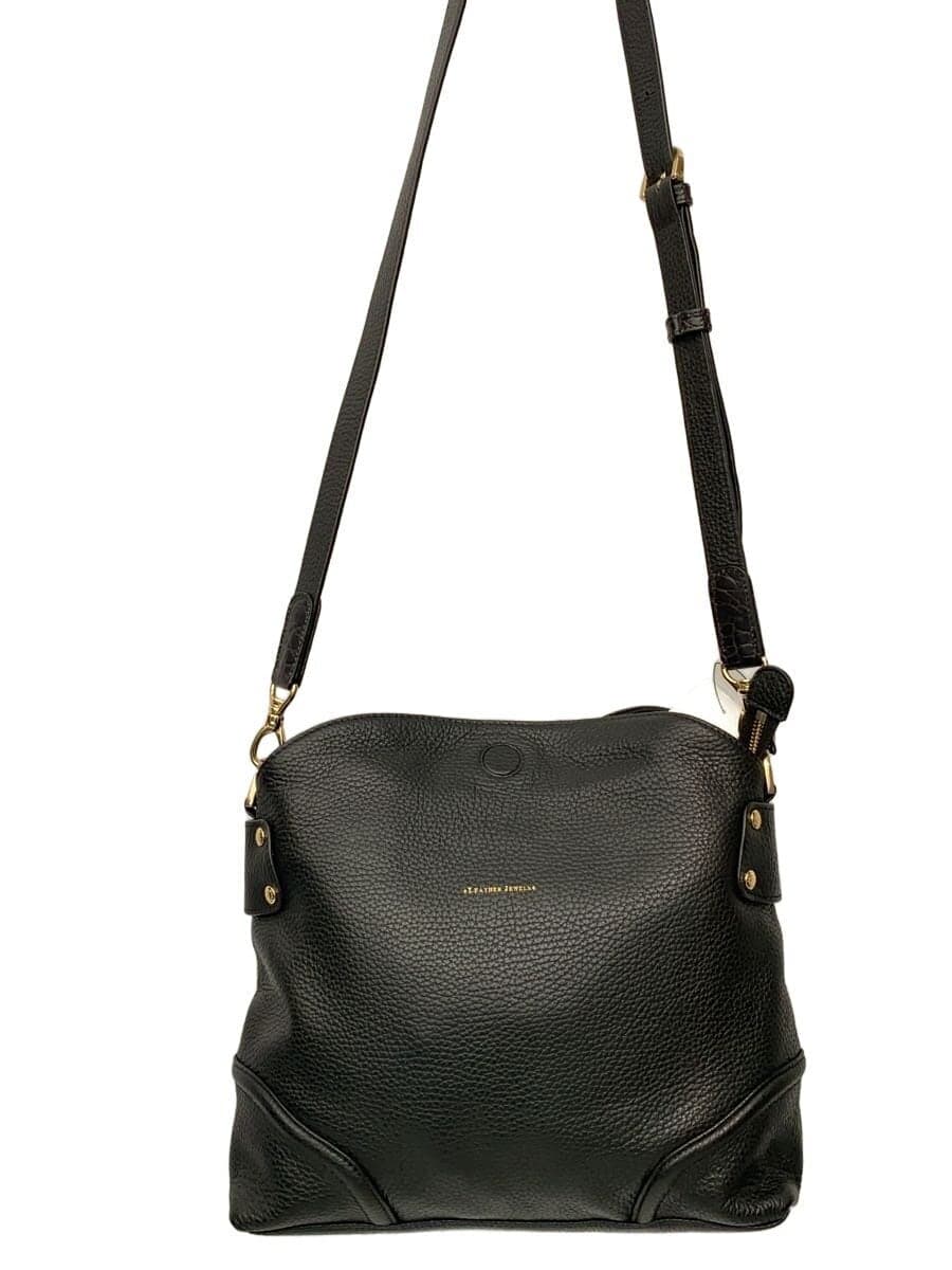 LEATHER JEWELS Shoulder Bag Leather BLK