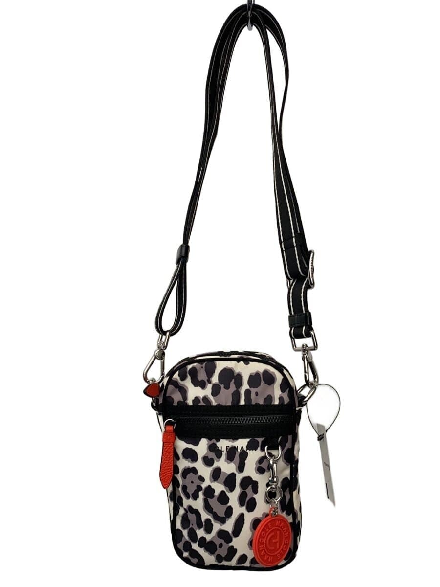 COLE HAAN Cell Phone Crossbody Bag Shoulder Bag PVC WHT Leopard
