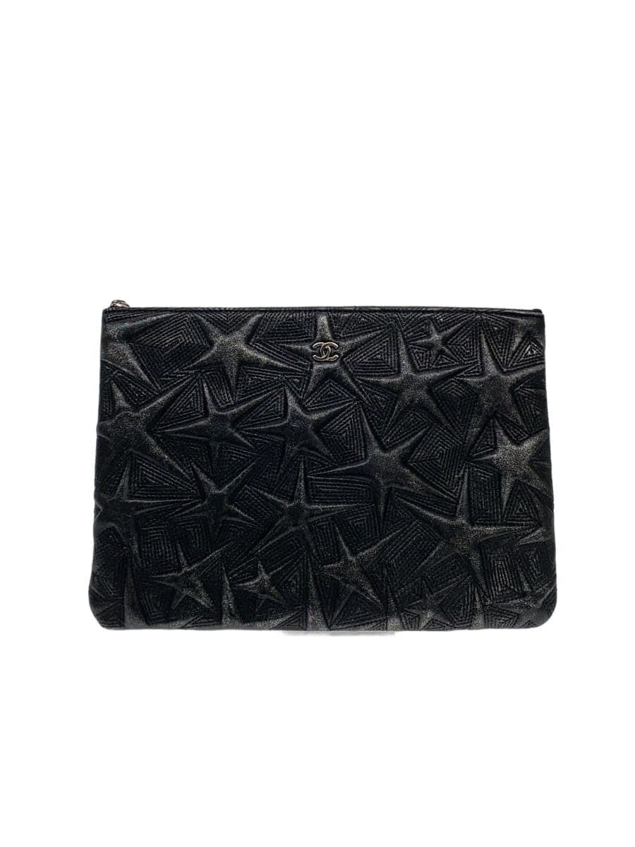 CHANEL Clutch Bag BLK All Over Pattern