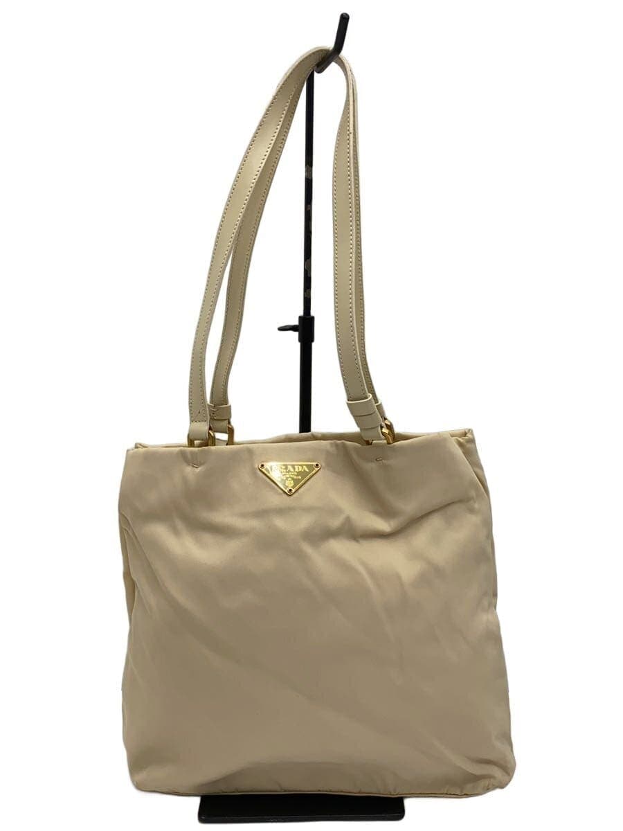 PRADA Tote Bag Nylon BEG Solid Color B11214