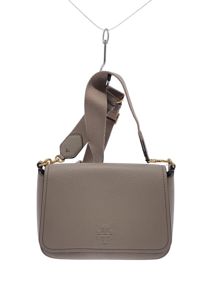 TORY BURCH Shoulder Bag Leather GRY Solid 144688