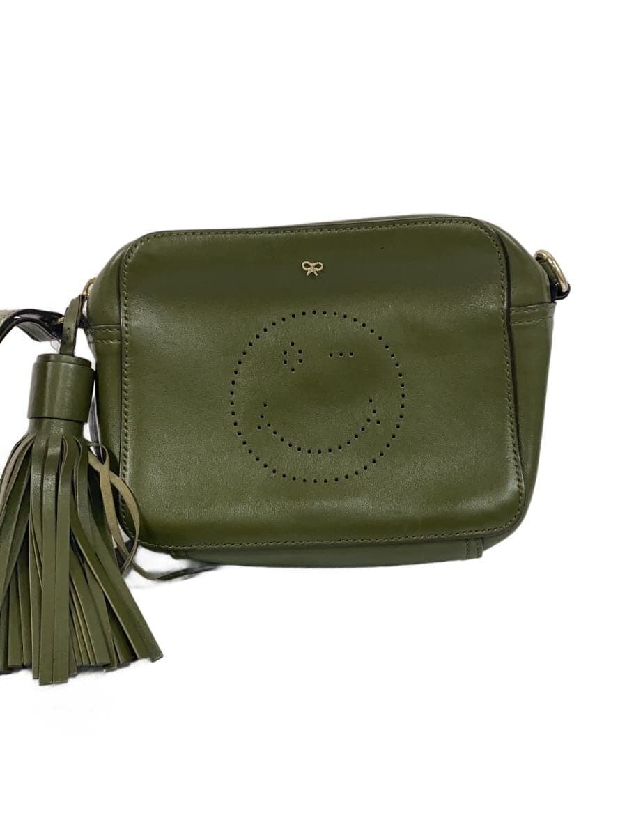 ANYA HINDMARCH Smiley Shoulder Bag Leather KHK