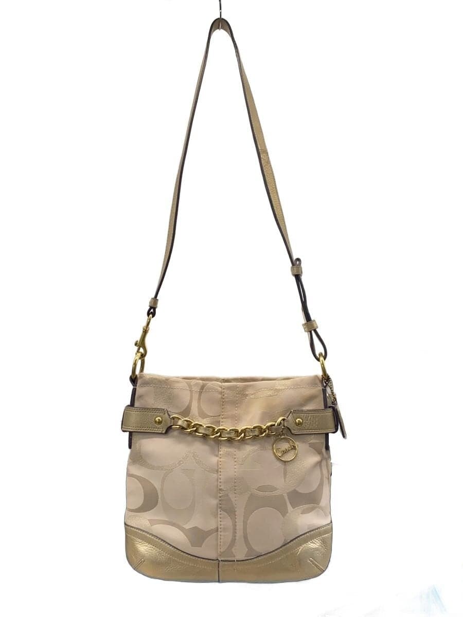 COACH Signature Shoulder Bag -- GLD All-over Print D1276-F19620