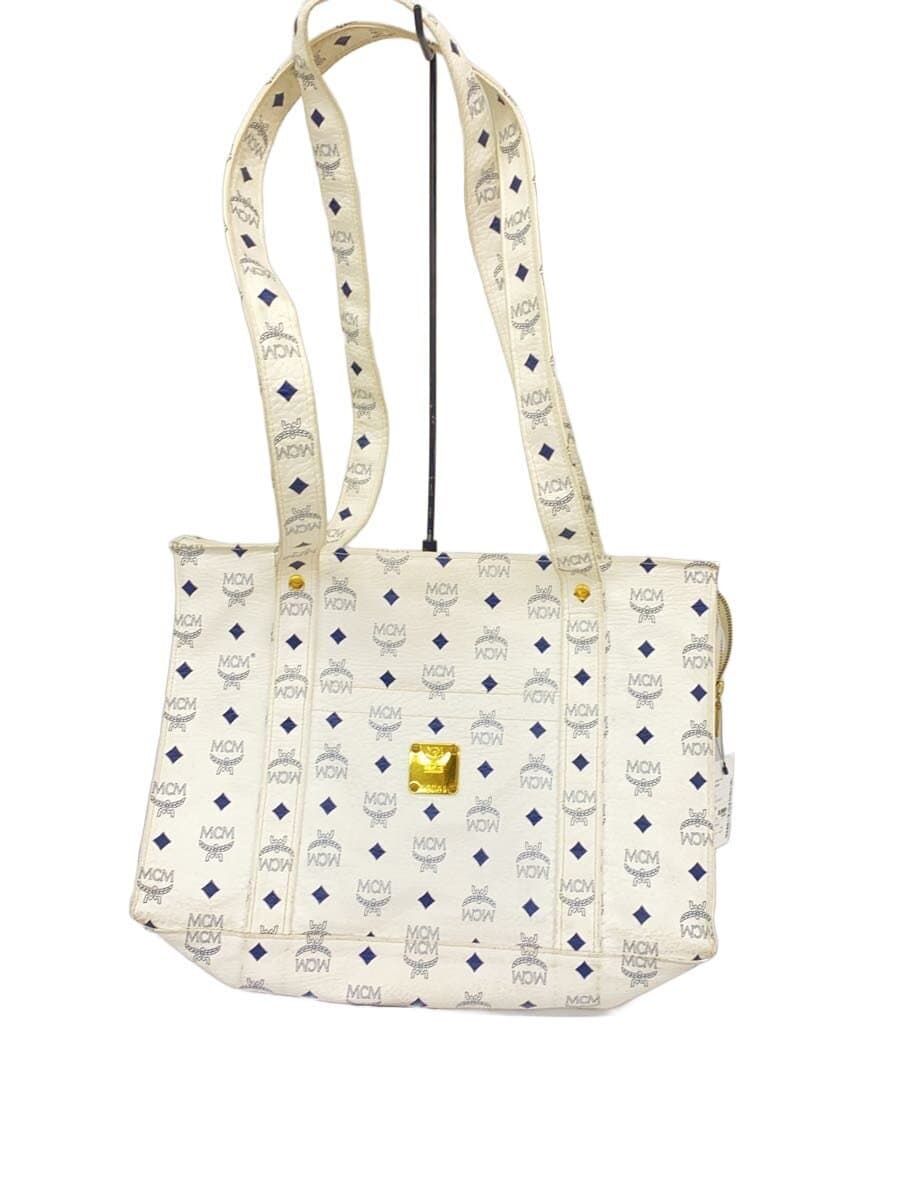 MCM Tote Bag Leather WHT