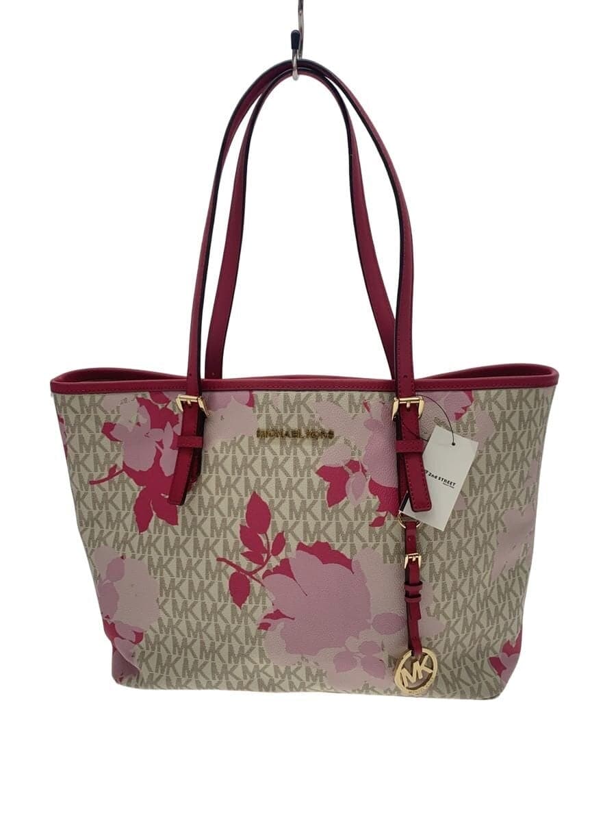 MICHAEL KORS handbag leather WHT floral pattern