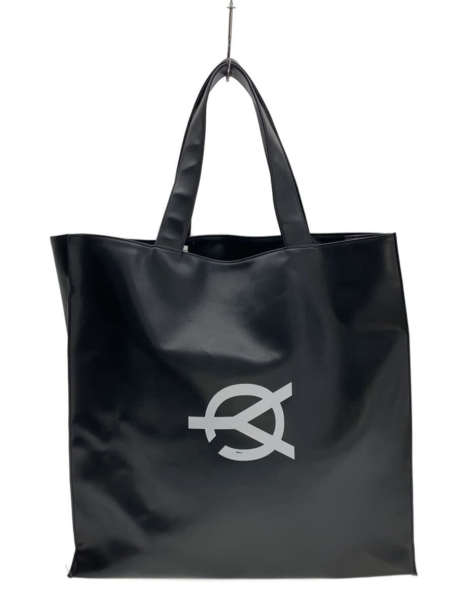 OY Logo Leather Shopper Bag Tote Bag BLK Solid