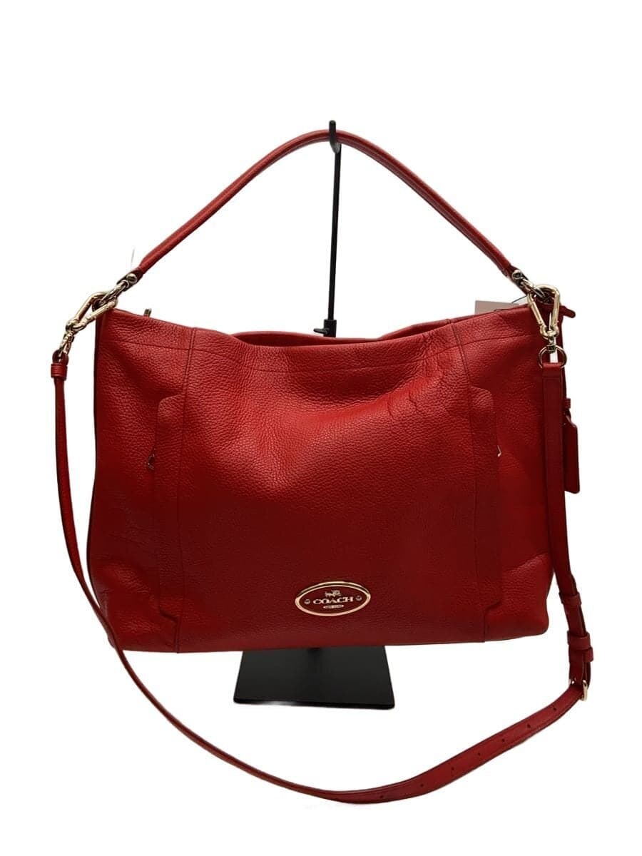 COACH Shoulder Bag Leather RED 34312