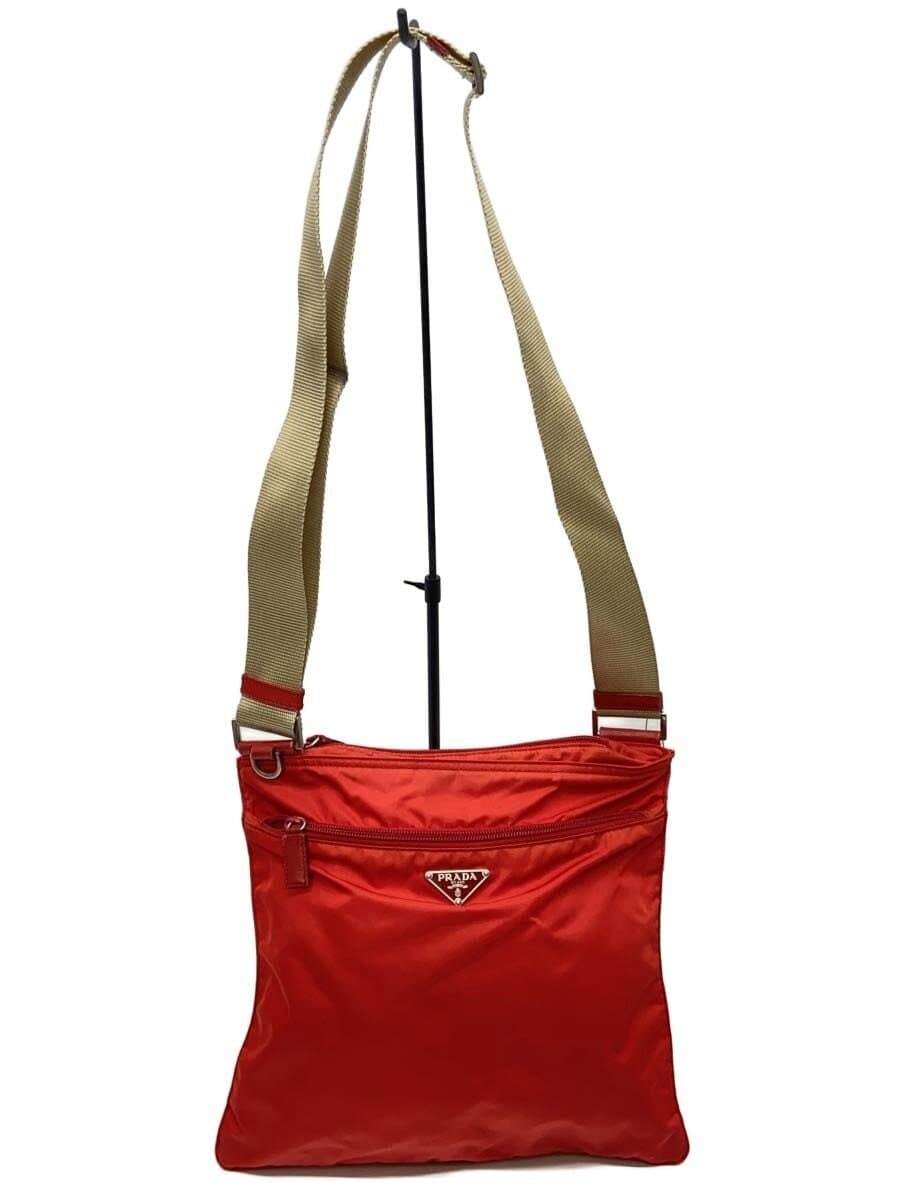 PRADA Shoulder Bag Nylon RED Solid