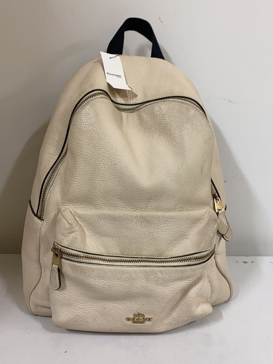 COACH Backpack Leather BEG F29004