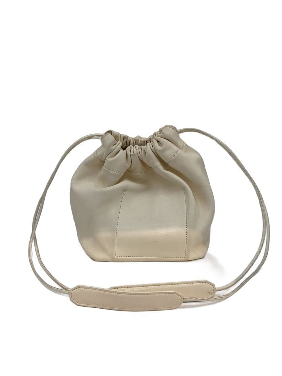 JIL SANDER Drawstring Bag Handbag Leather CRM Solid