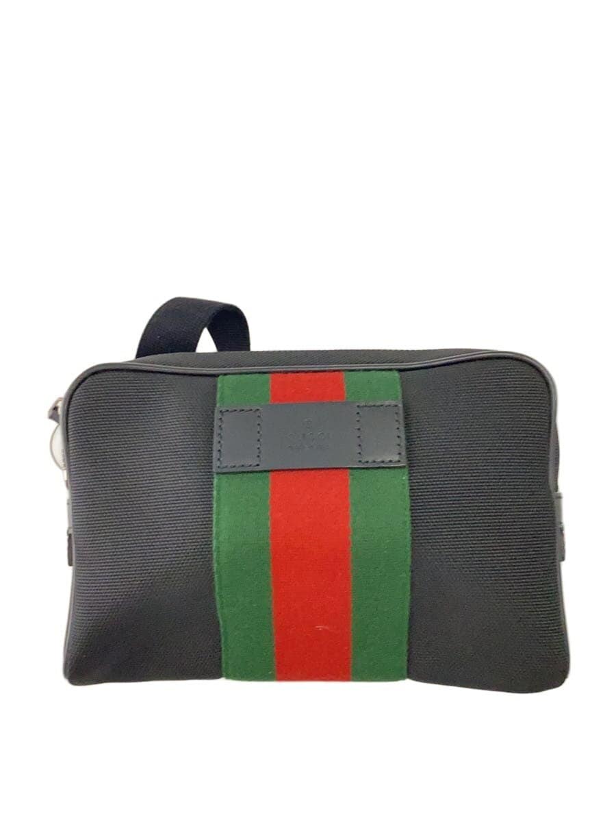 GUCCI shoulder bag canvas BLK 630919 520981