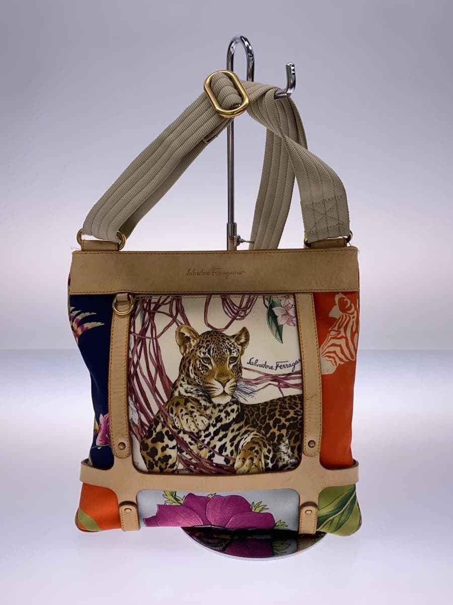 Salvatore Ferragamo shoulder bag -- multicolor all-over pattern signs of use