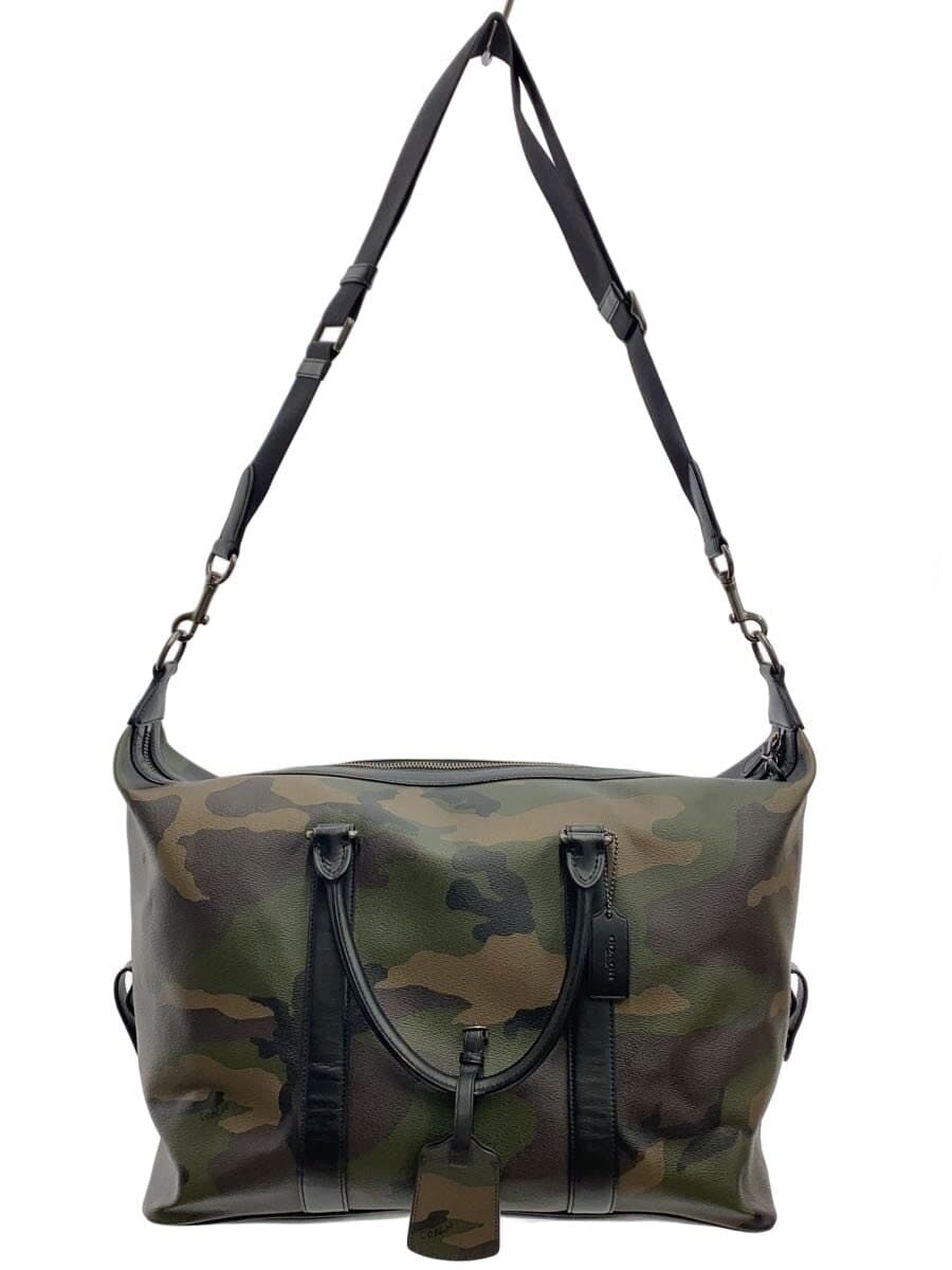 COACH Boston Bag Leather KHK Camouflage F29049