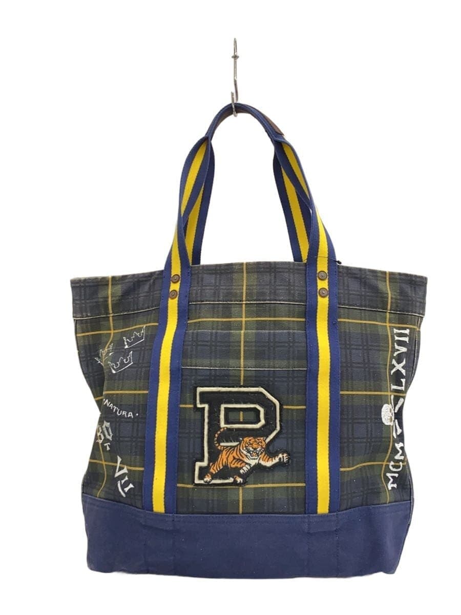 POLO RALPH LAUREN Tote Bag Canvas Blue Check