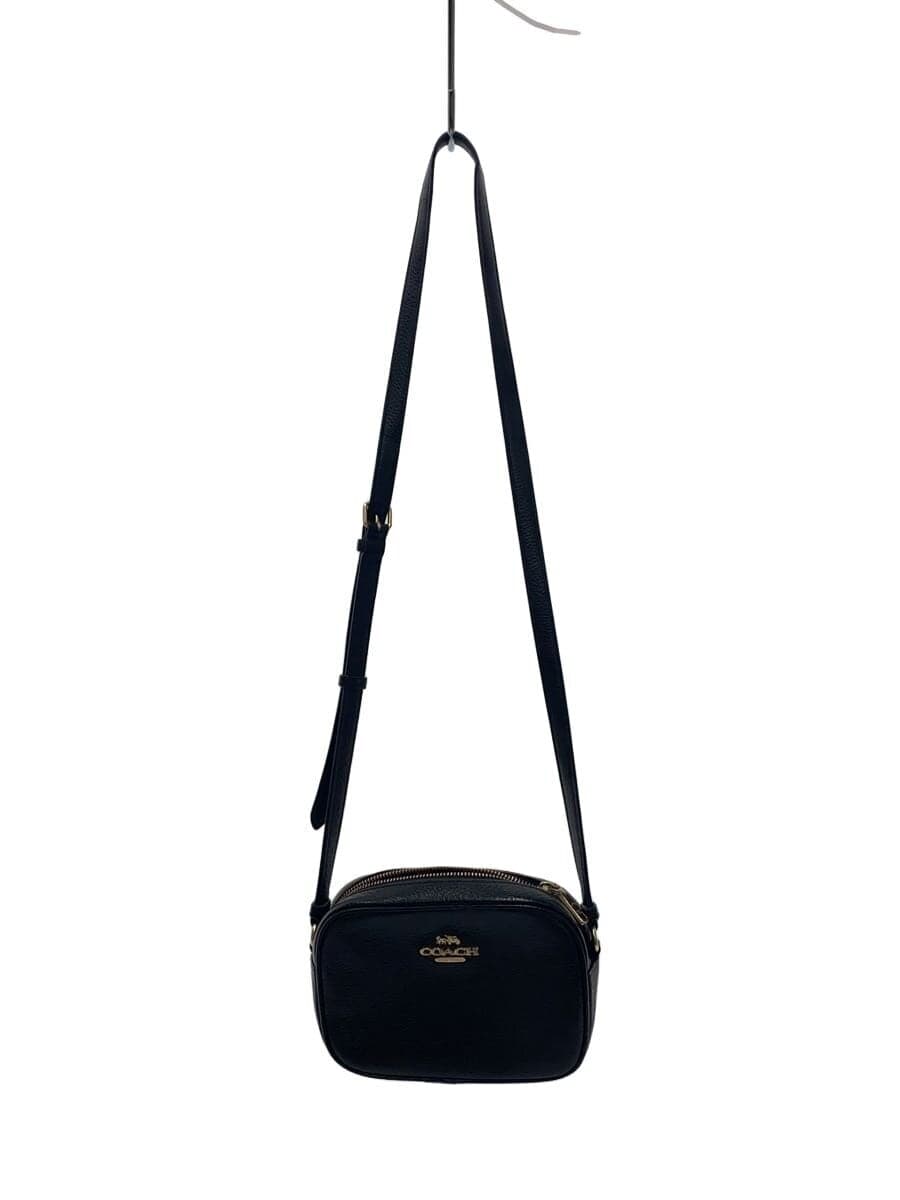 COACH Mini Jamie Camera Bag Leather Black Black Solid CA069