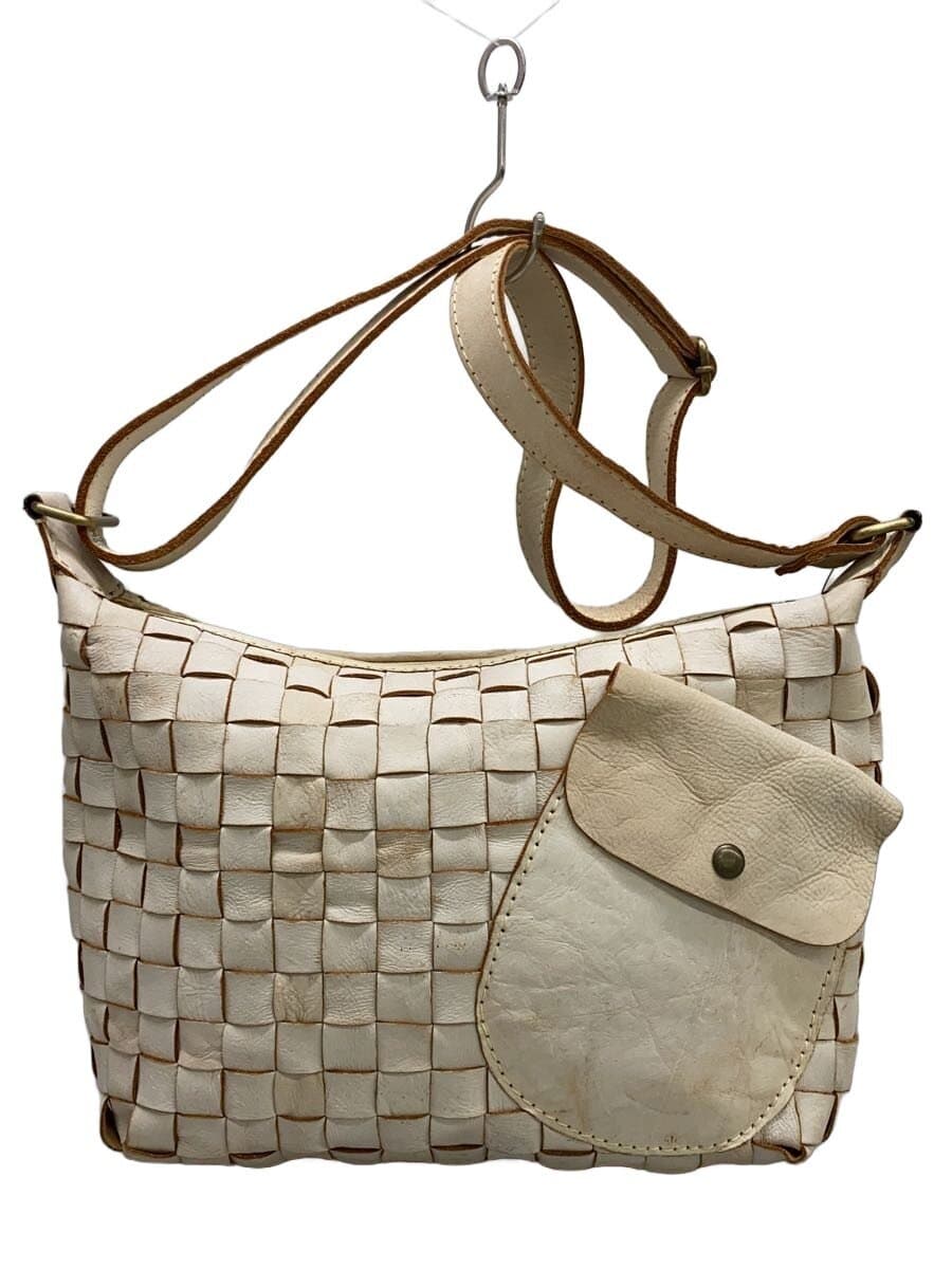 Other Brand Braided Shoulder Bag Leather WHT Solid