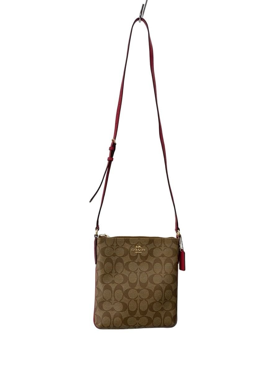 COACH Shoulder Bag Signature Beige PVC BEG Allover Pattern F58309