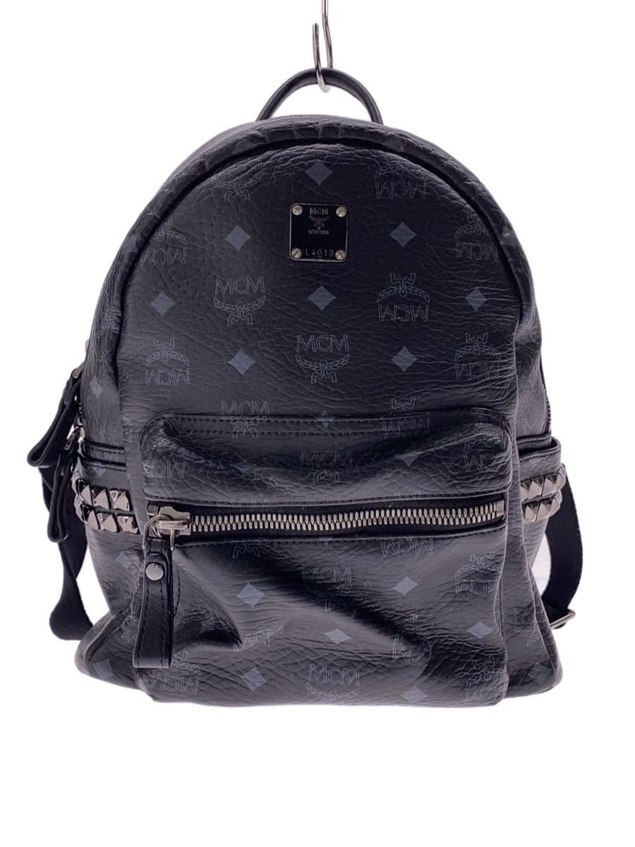 MCM Stark Side Studs Visetos Backpack PVC BLK