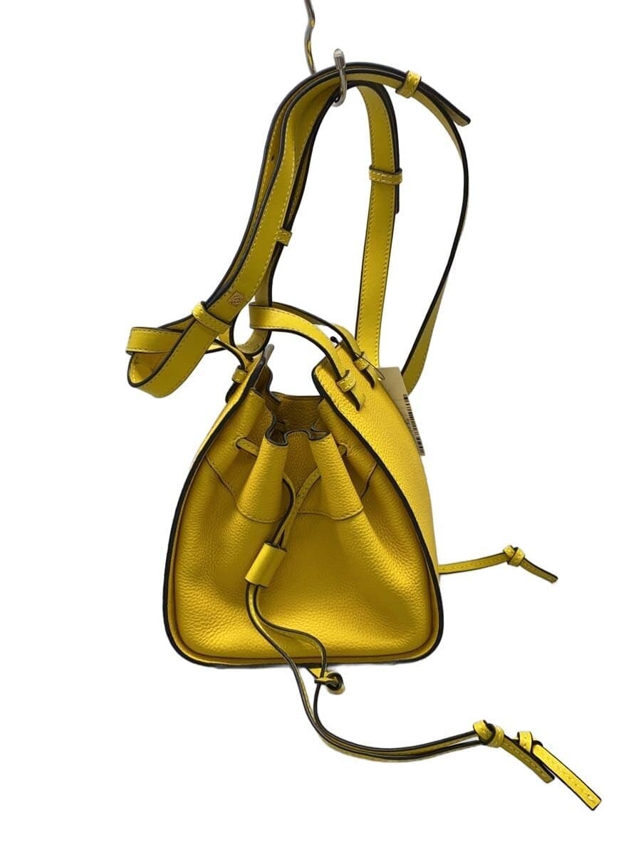 LOEWE Shoulder Bag Leather YLW Solid Hammock Drawstring Bag Mini