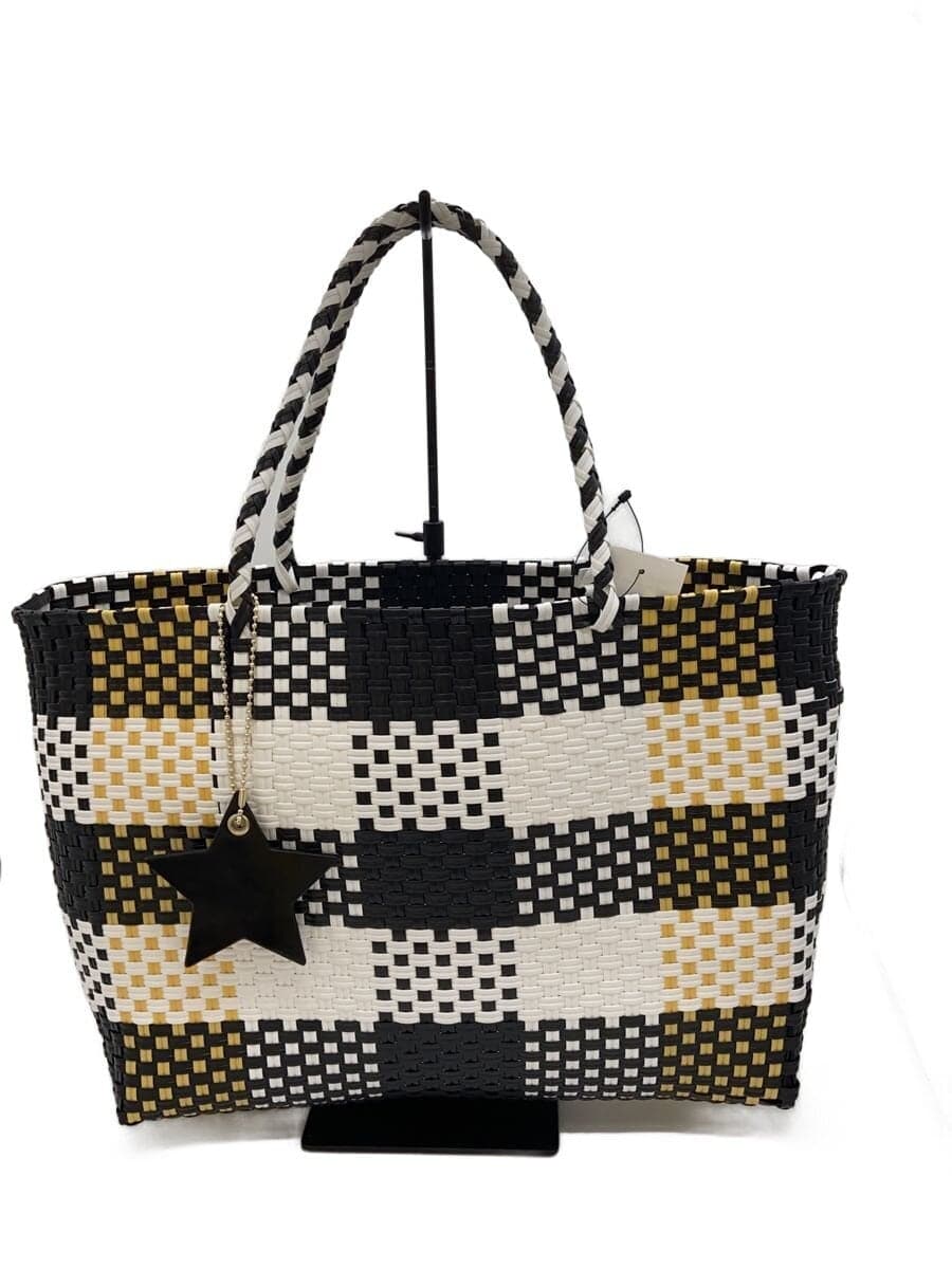 To b. by agnes b Basket Bag Tote Bag BLK Check