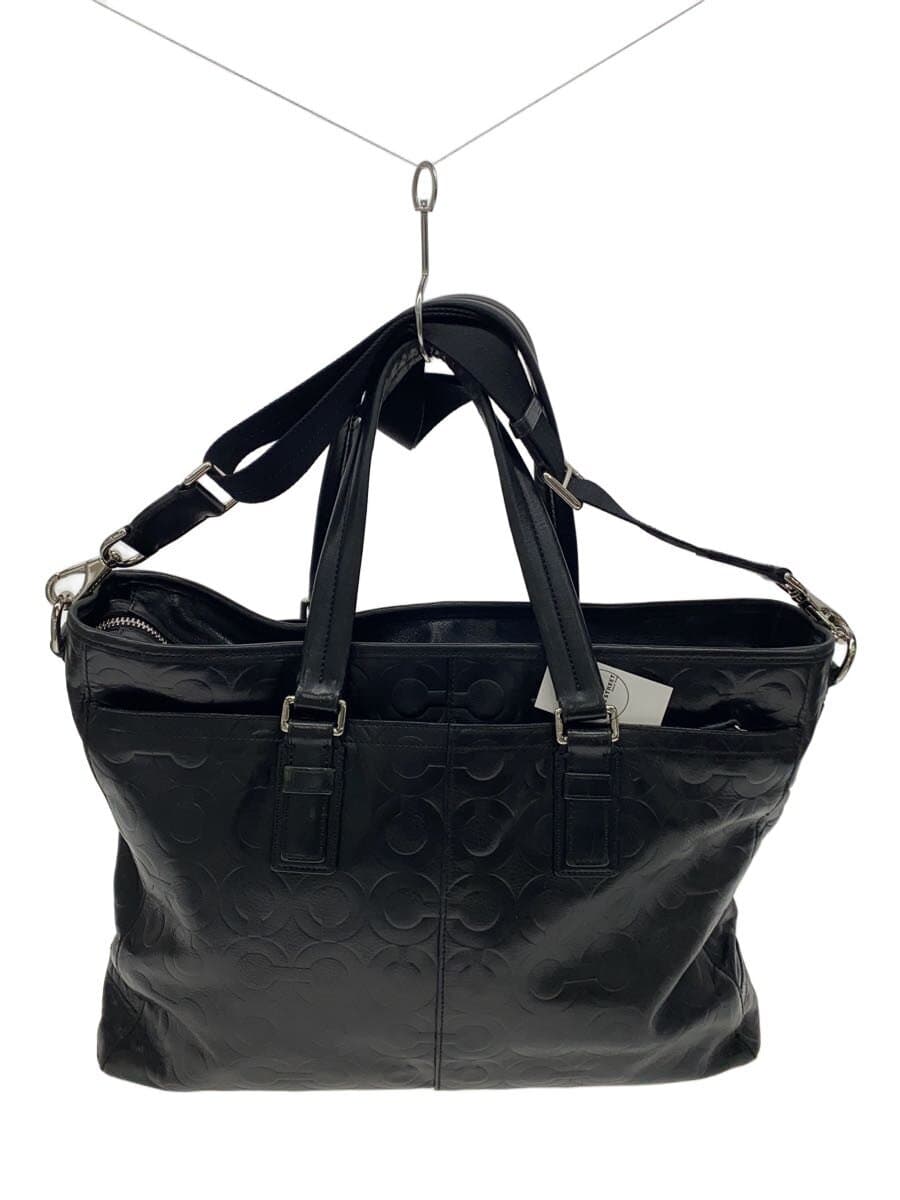 COACH Shoulder Bag Leather BLK All Over Pattern M1193-70253 2-Way