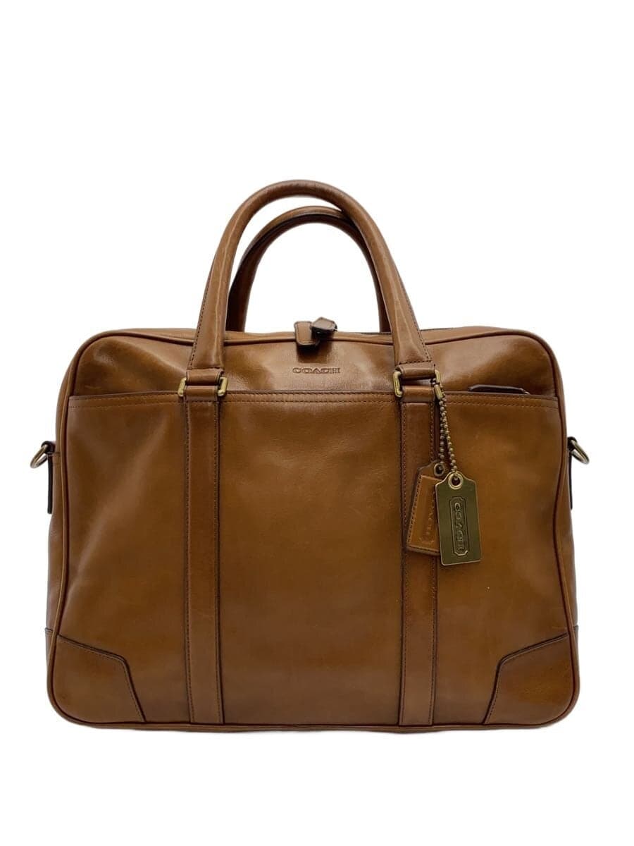 COACH Bleecker Slim Briefcase 2-Way Brown 70901 Corner Scuff With Wear