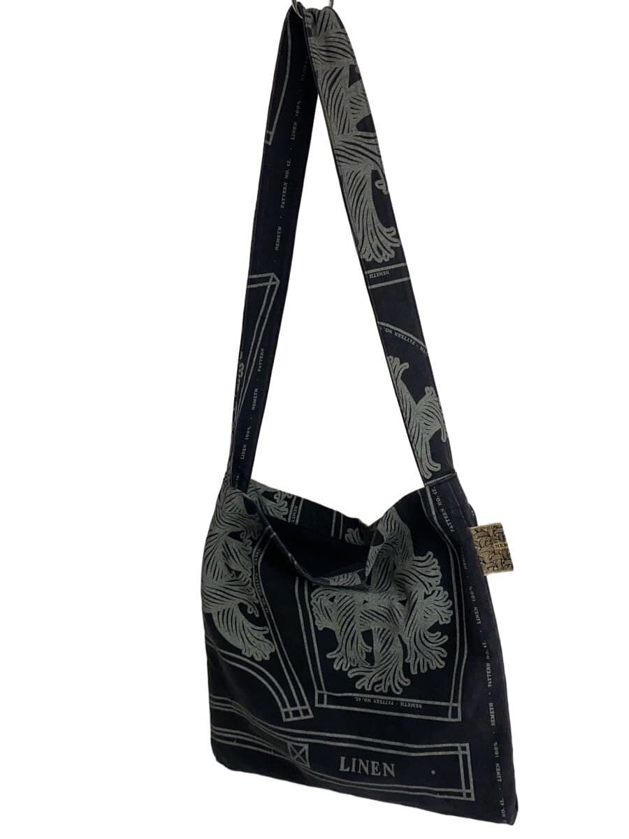Christopher Nemeth Shoulder Bag Linen BLK All Over Pattern