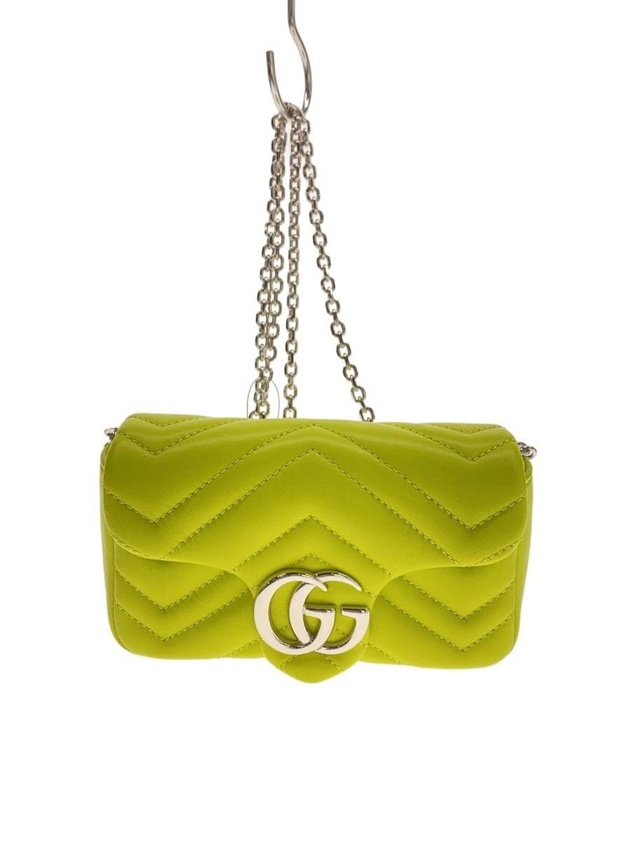 GUCCI Shoulder Bag Leather Green 841290