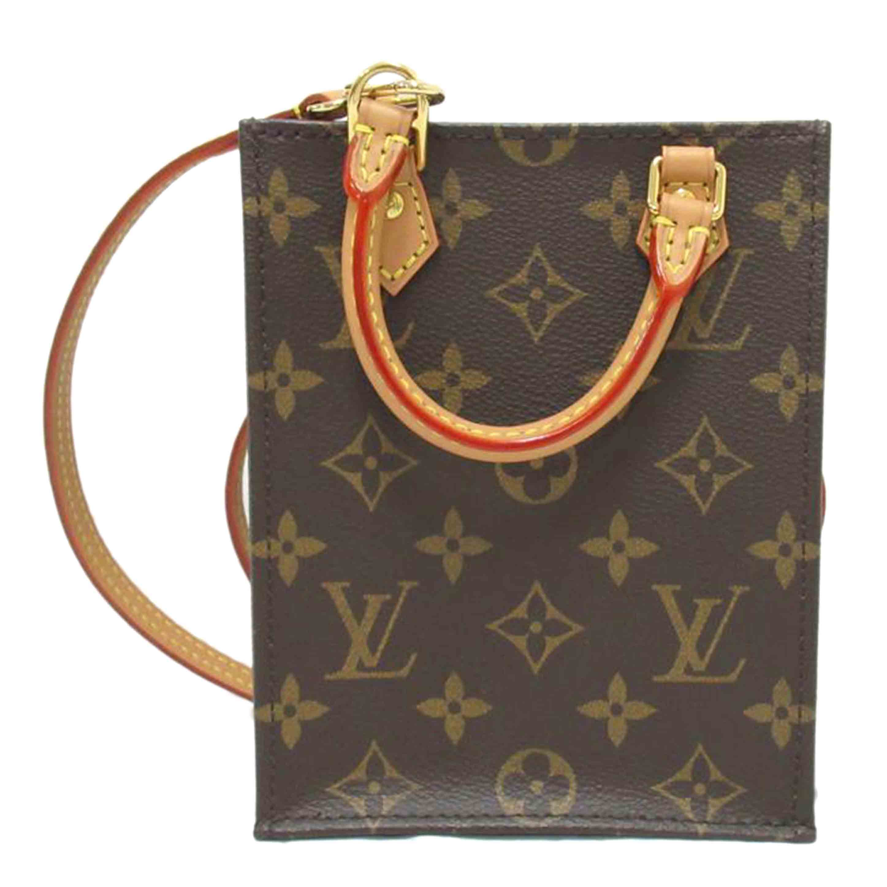 LOUIS VUITTON Louis Vuitton Petite Sac Plat Monogram M81295 SP0*** AB Rank