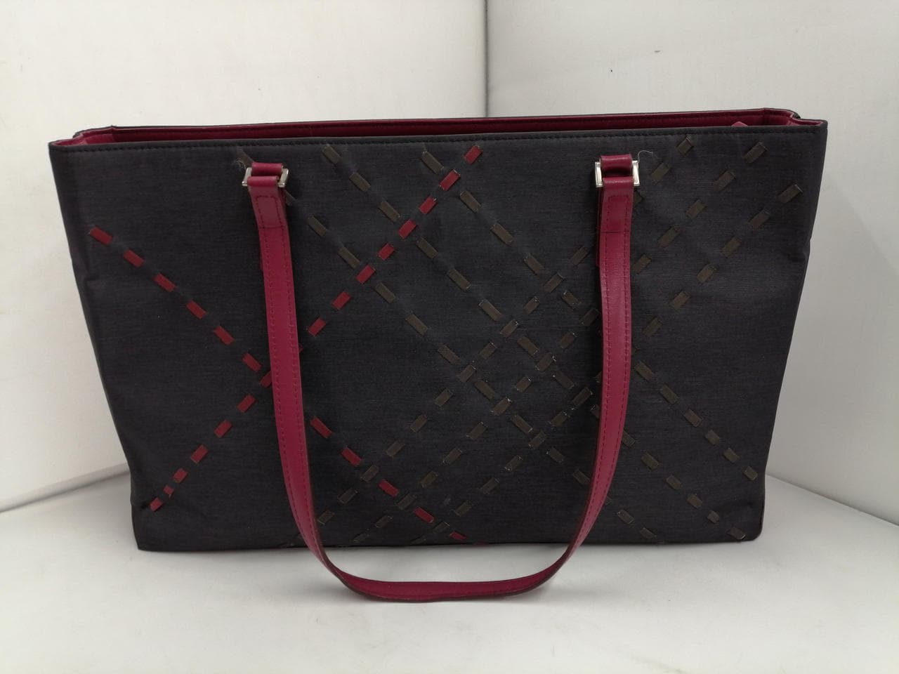 Stitched Tote Bag: Black and Red