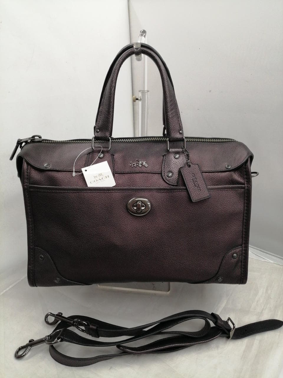 Rider Satchel Metallic Two-Tone Leather 33739